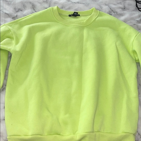 Bright neon green sweatshirt